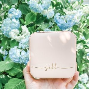 Pink Vegan Leather Travel Jewelry Box BLANK